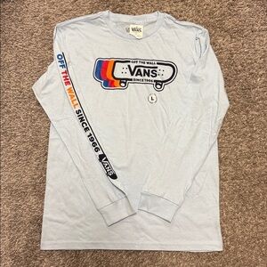 NWT Boys Vans Long Sleeve Tee, Size L, Baby Blue